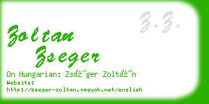 zoltan zseger business card